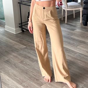 Bershka wide leg khaki trousers